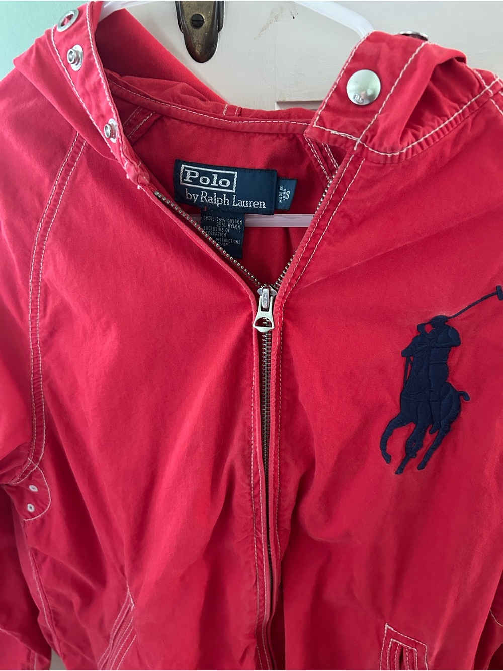 Ralph Lauren Red Men’s Hooded Jacket with Navy Pony